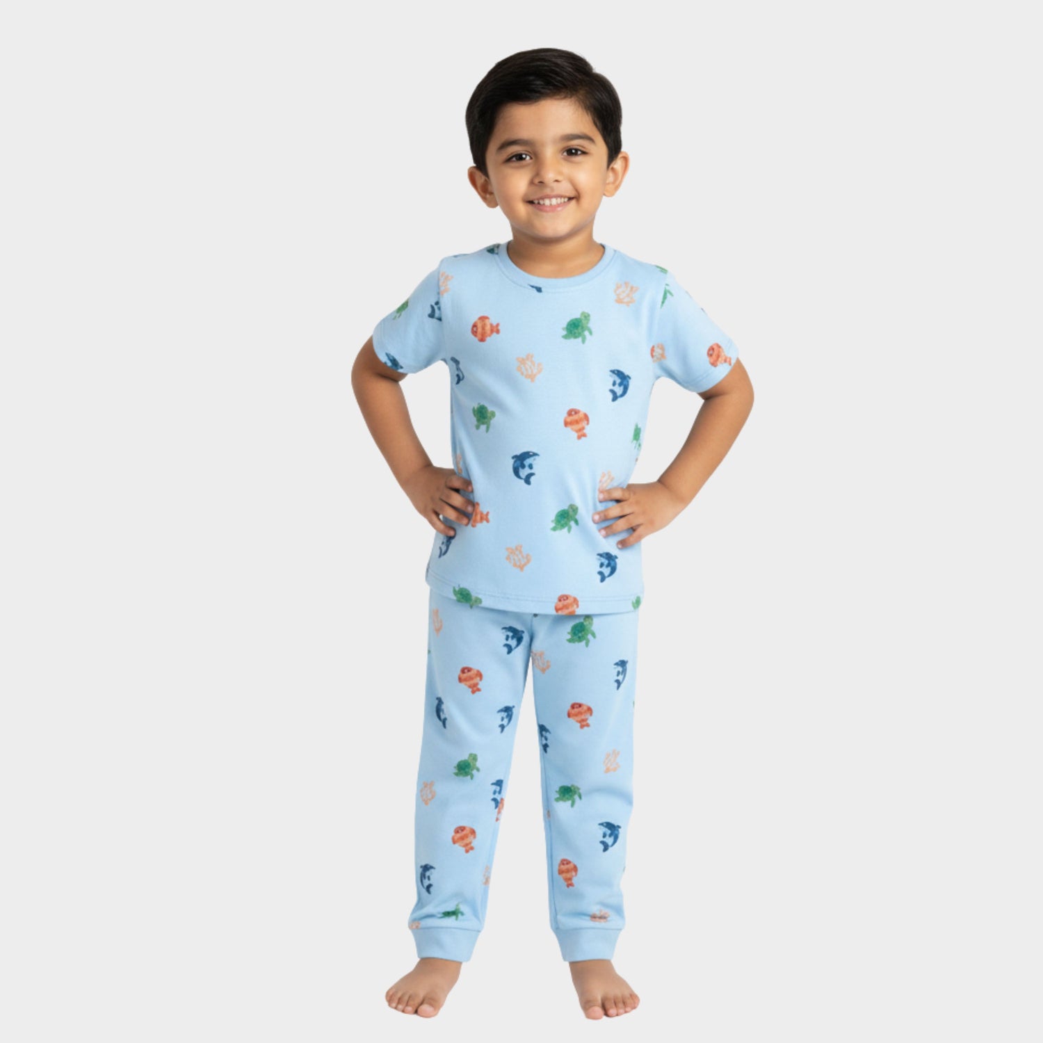 Half Sleeves Unisex Co-ord Set | Underwater Wonders