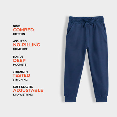 2 Pcs Cotton Joggers | Brown, Blue