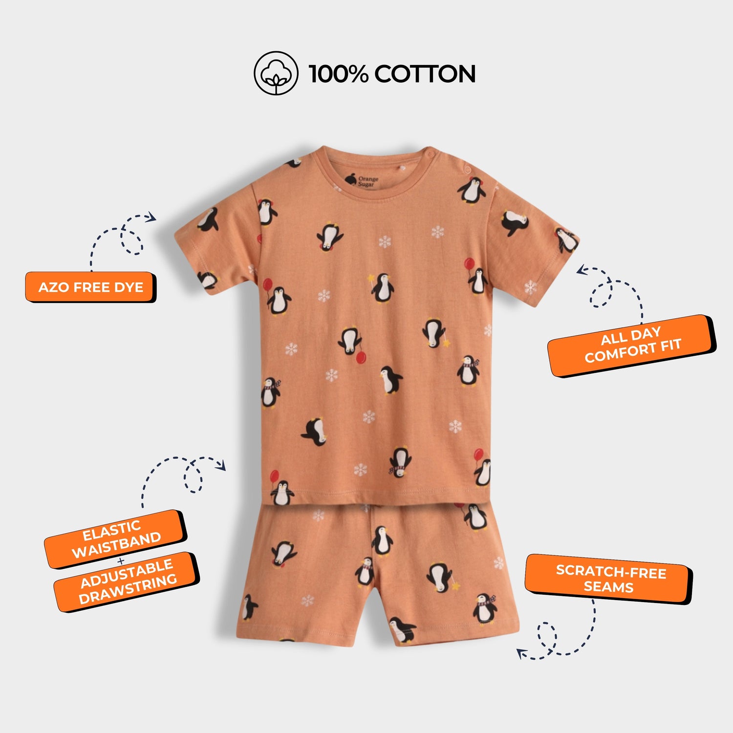 T-Shirt & Shorts Unisex Co-ord Set | Penguin Chill