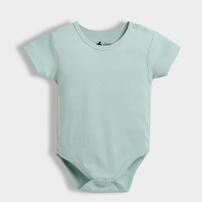 3 Pcs Half Sleeves Bodysuit | Light Green, Off White, Orange