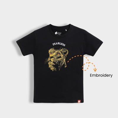 Half Sleeves Tee | Fearless Lion