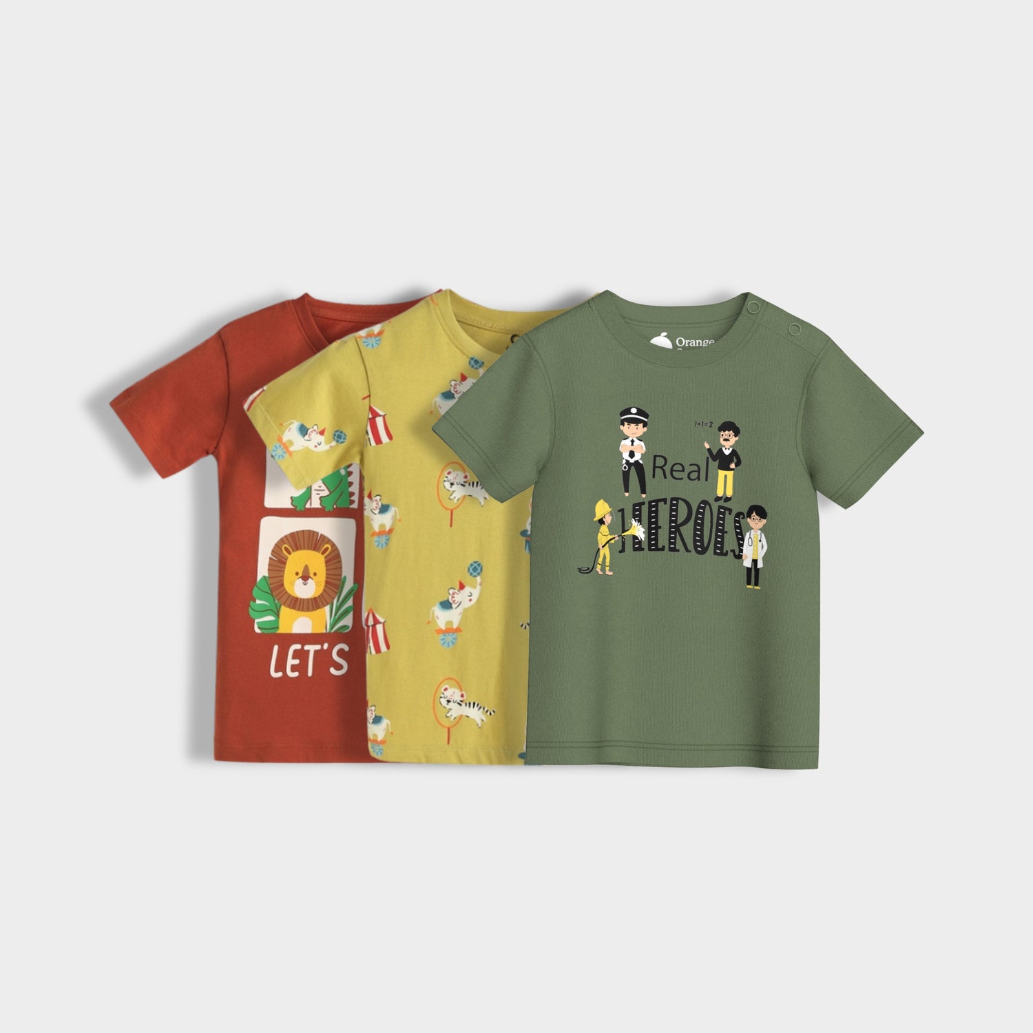 3 Pack Half Sleeves T-Shirt | Zoo, Circus, Real Heroes