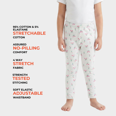 Leggings | White Tulips