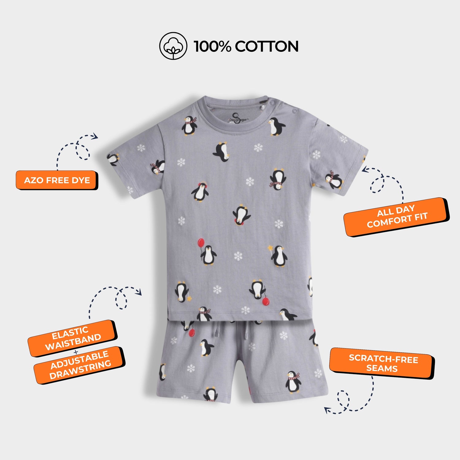T-Shirt & Shorts Unisex Co-ord Set | Party Penguin
