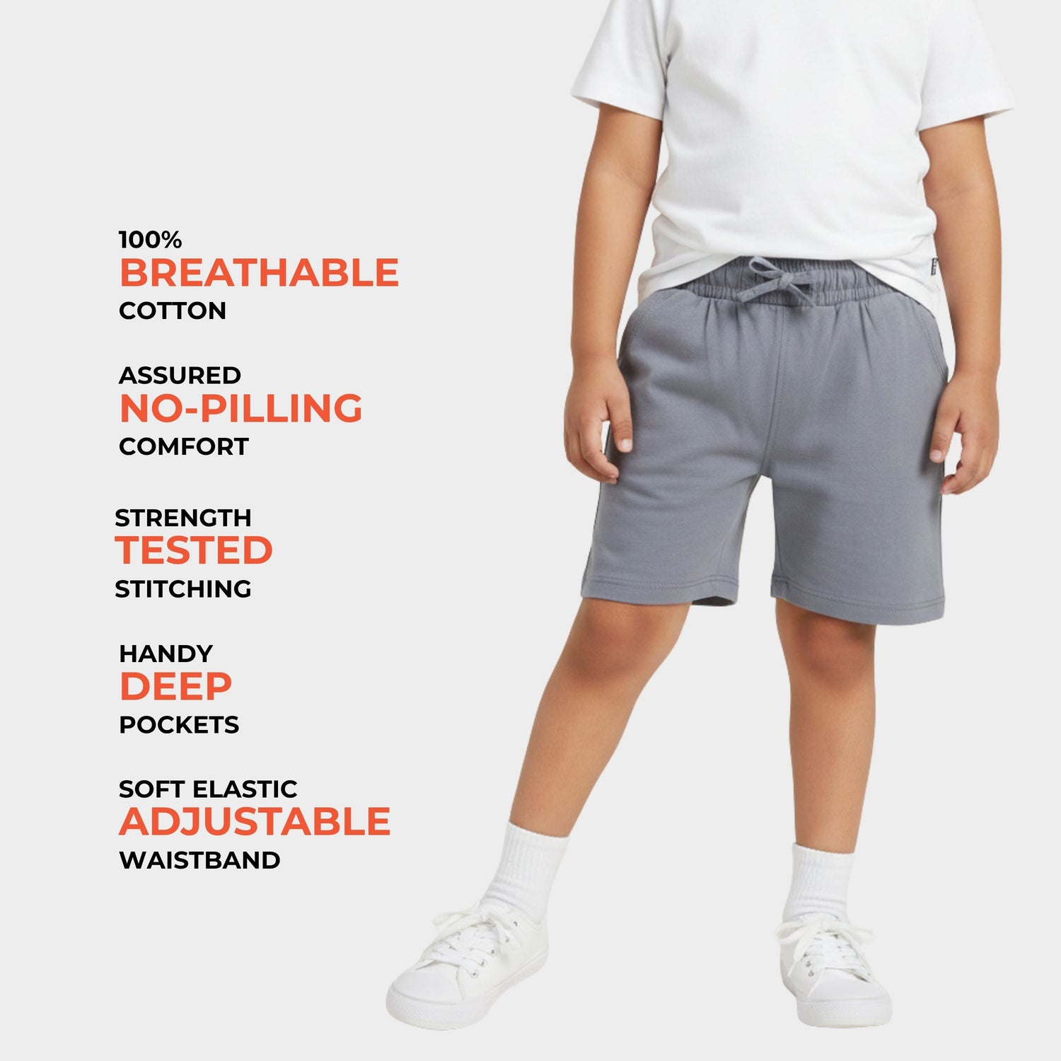 Cotton Shorts | Grey