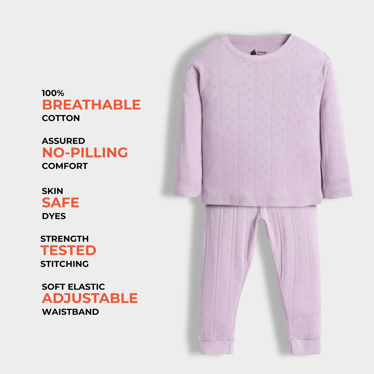 Full Sleeves Unisex Co-ord Set | Pointelle Lavender