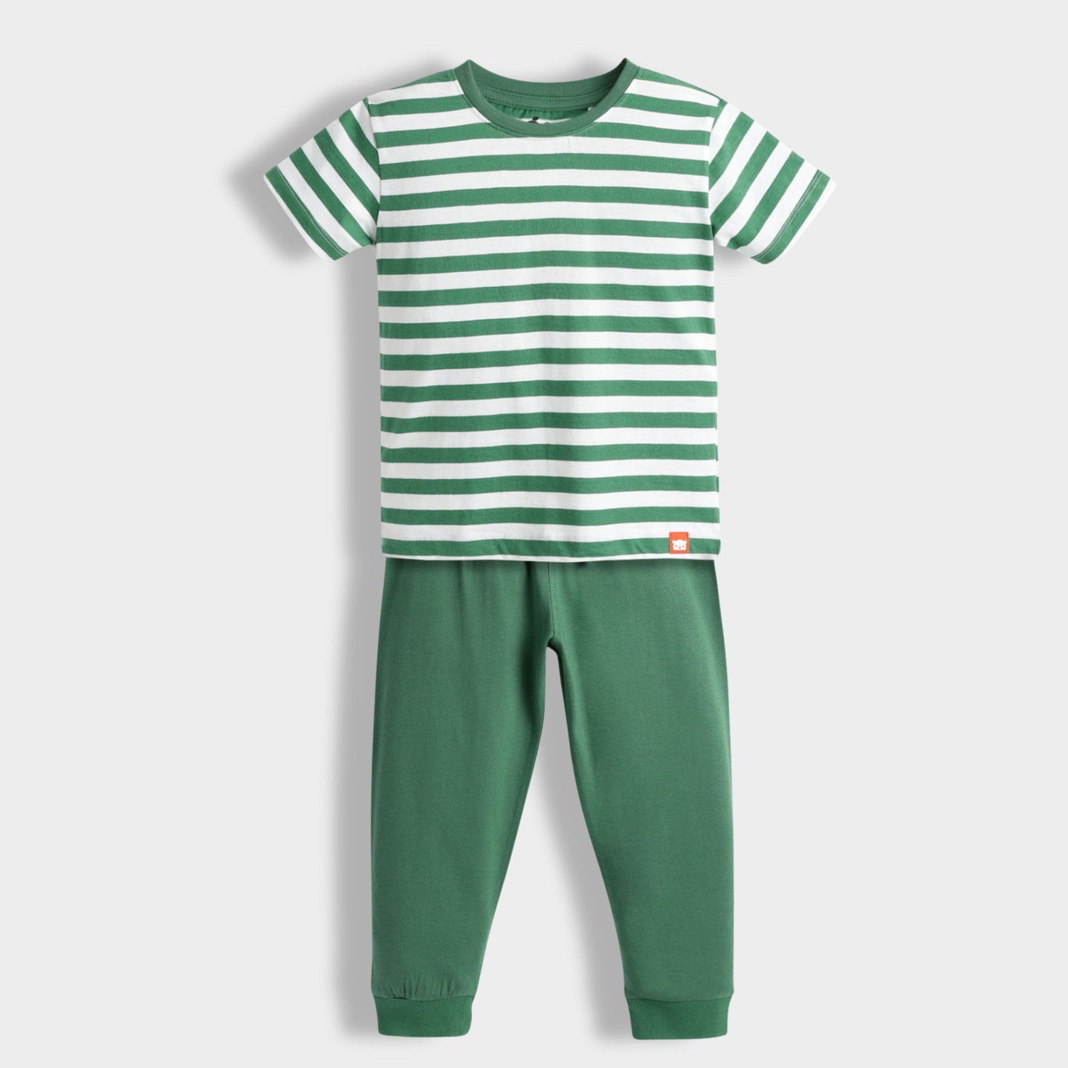 Half Sleeves Unisex Co-ord Set | Green Stripes