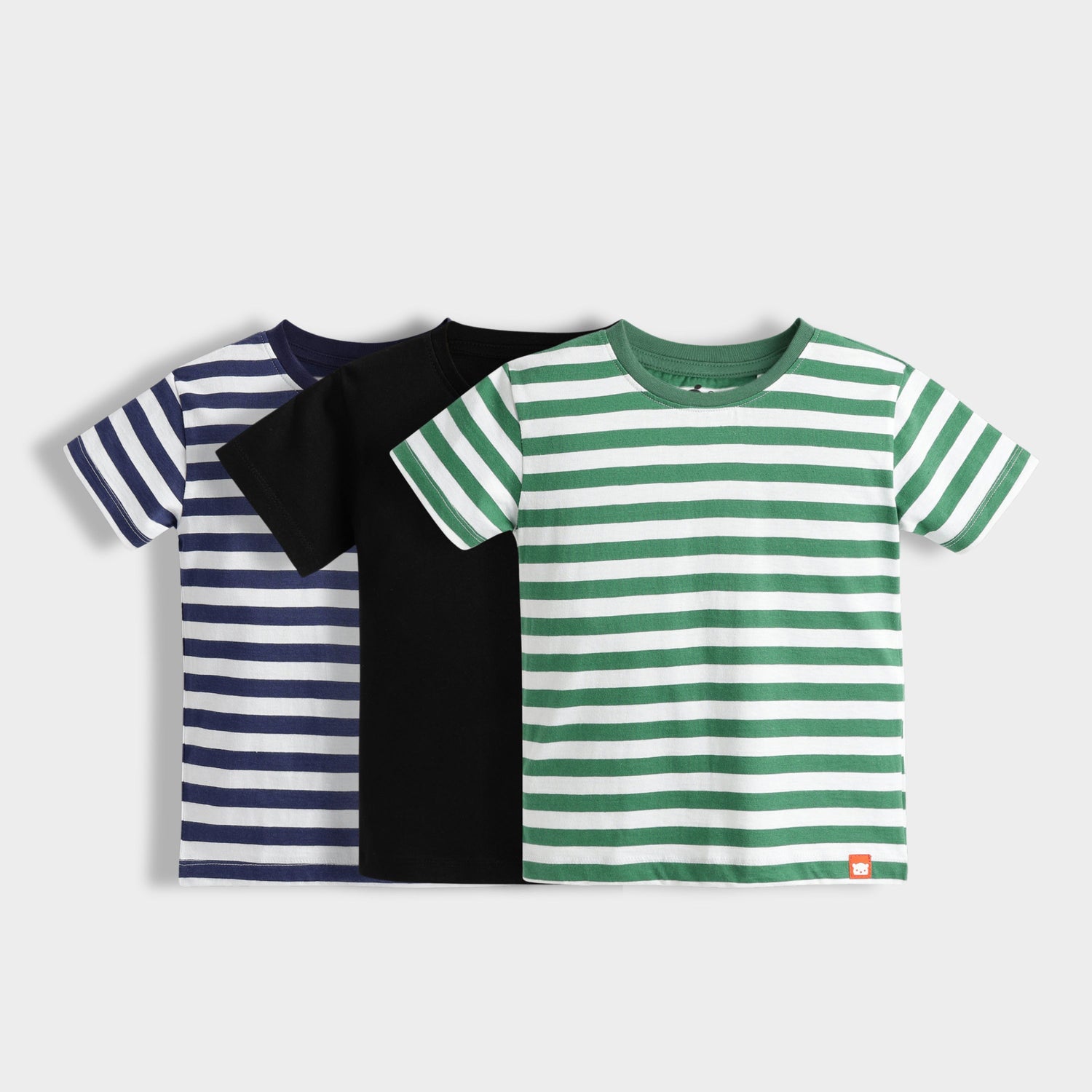 3 Pack Half Sleeves Unisex T-Shirts | Blue Stripes, Tiny Traveller, Green Stripes