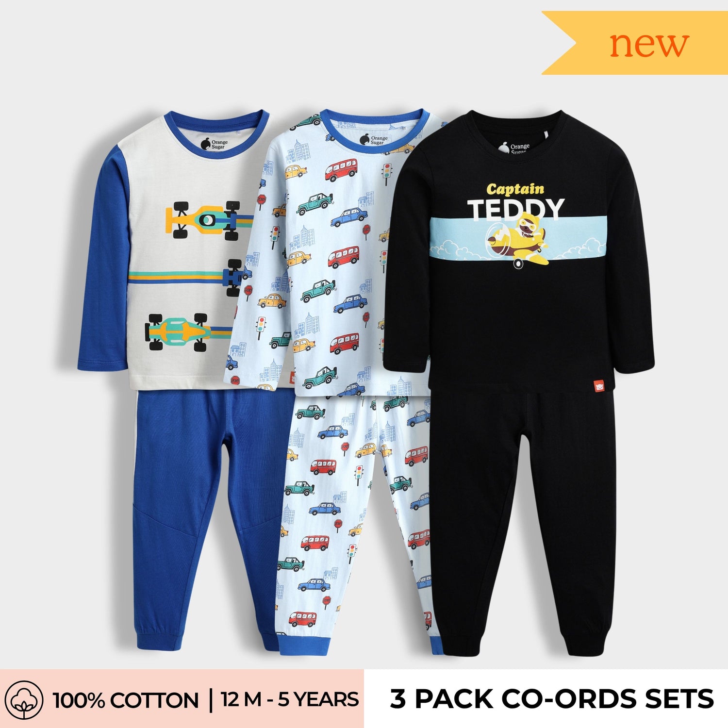 3 Pack Full Sleeves Unisex Co-ord Set | Racing, Signals, Teddy