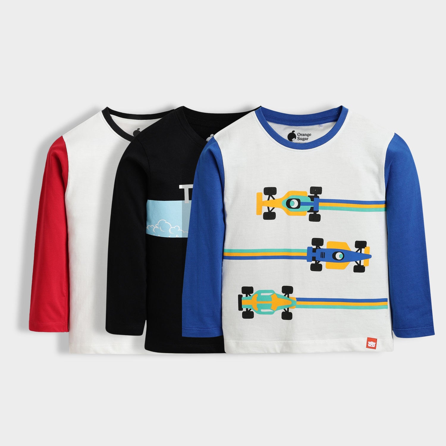 3 Pack Full Sleeves Unisex T-Shirts | Road Runner, Teddy, Racing