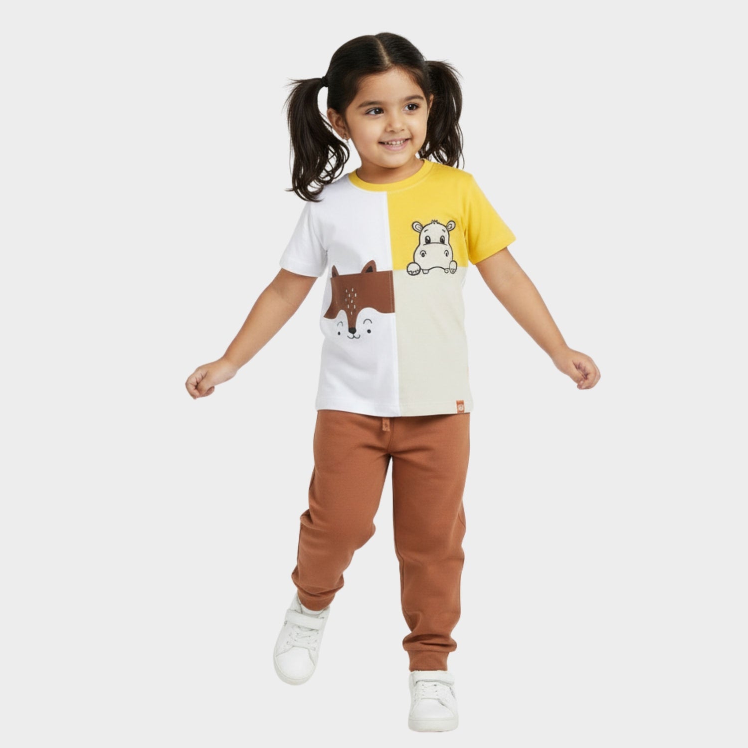 Half Sleeves Unisex T-Shirt & Joggers Set | Half And Half