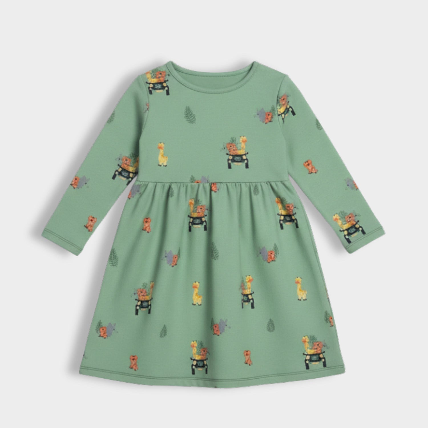 Long Sleeves Printed Dress | Jungle Safari