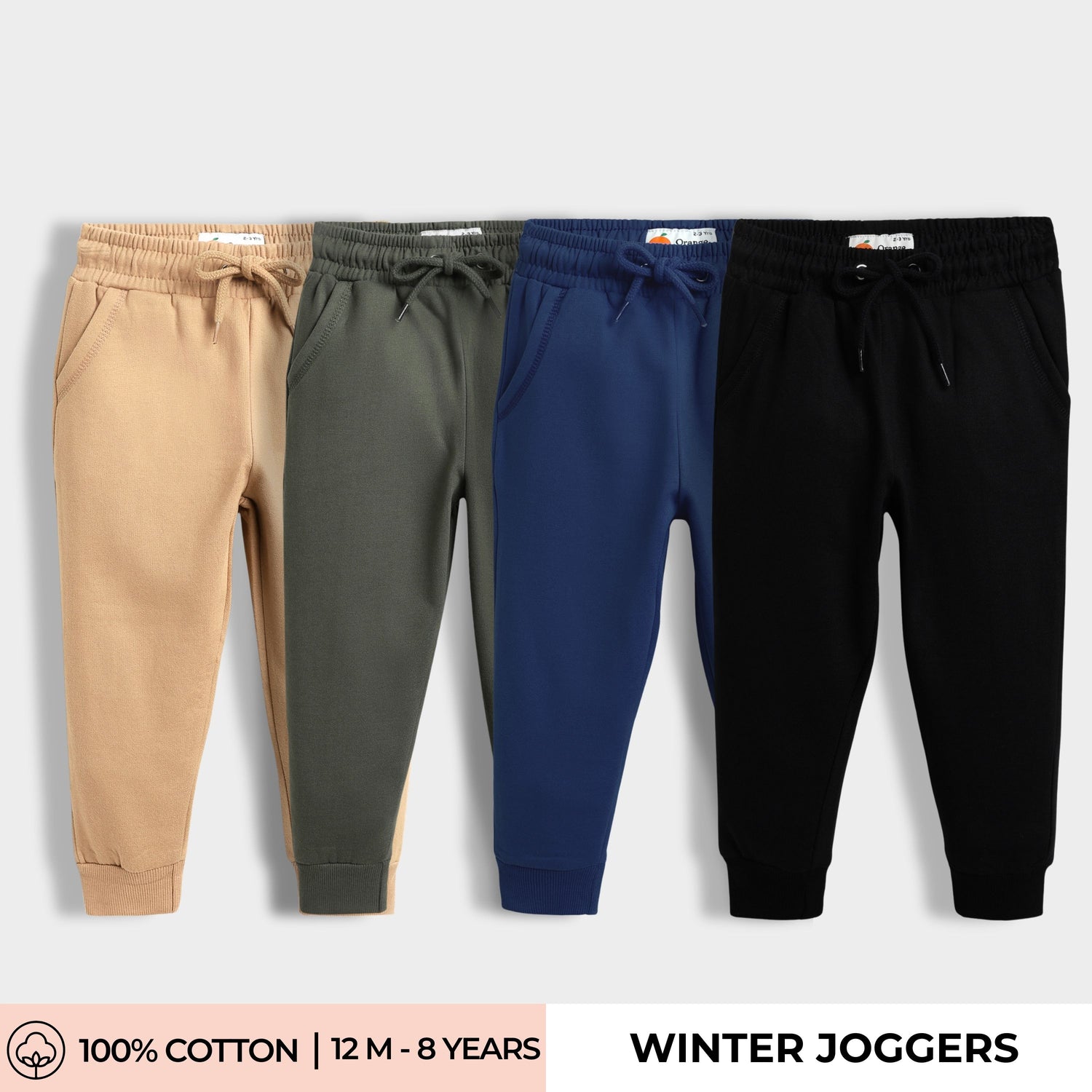 4 Pcs Winter Joggers | Brown, Green, Diesel Blue, Black