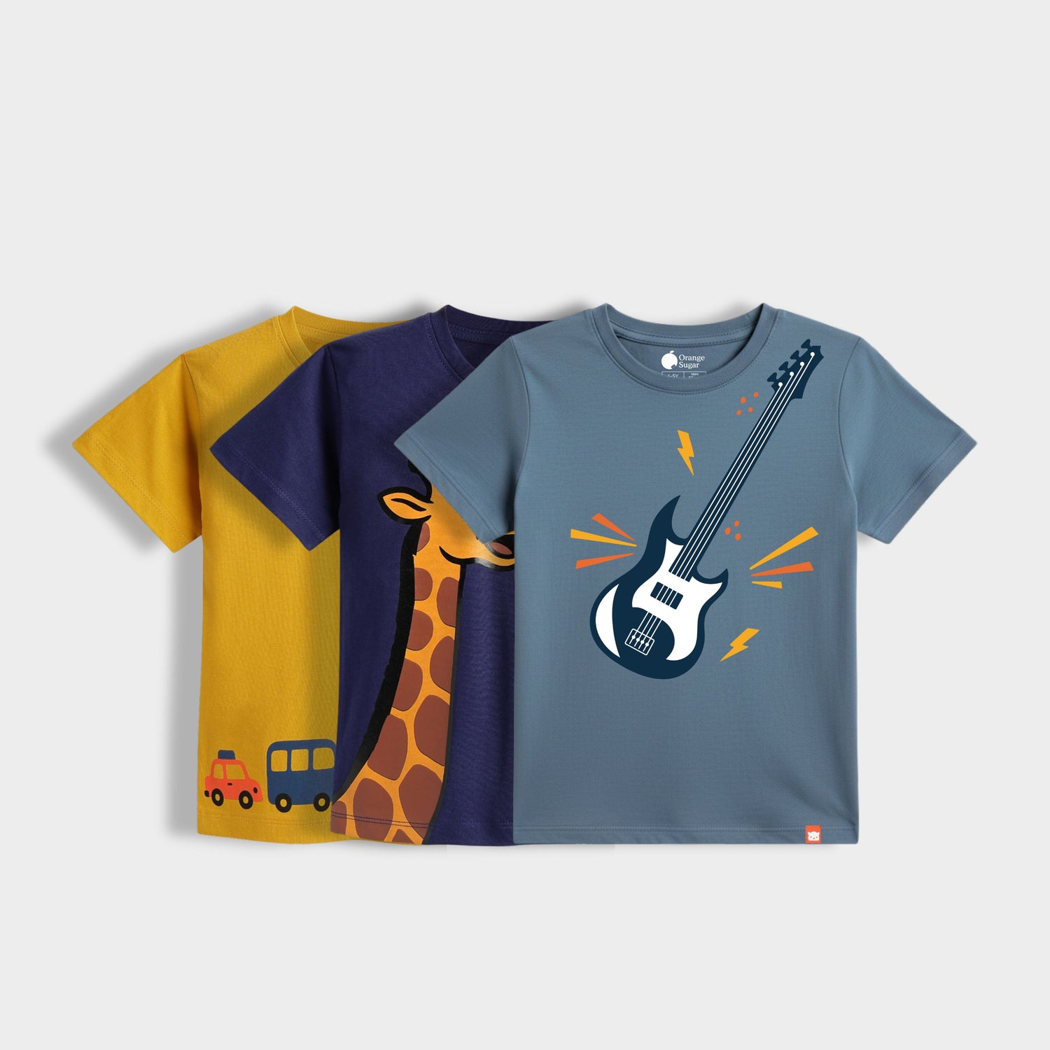3 Pack Half Sleeves Unisex T-Shirts | Rockstar, Sporty Giraffe, Road Trip