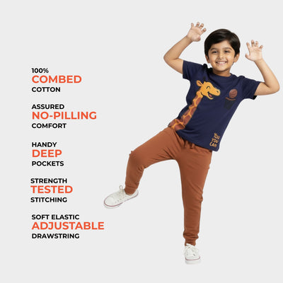 3 Pack Half Sleeves Unisex T-Shirt & Joggers Set | Sporty Giraffe, Korea, Road Trip