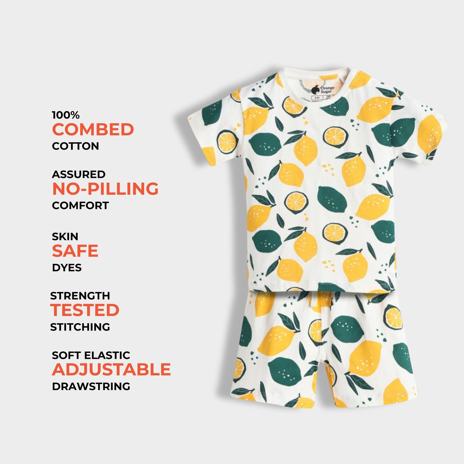 T-Shirt & Shorts Unisex Co-ord Set | Lemon Joy