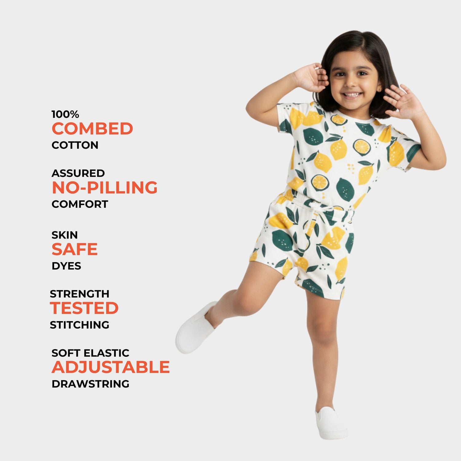 4 Pack T-Shirt & Shorts Unisex Co-ord Set | Space, Lemon, Penguin & Cheetah