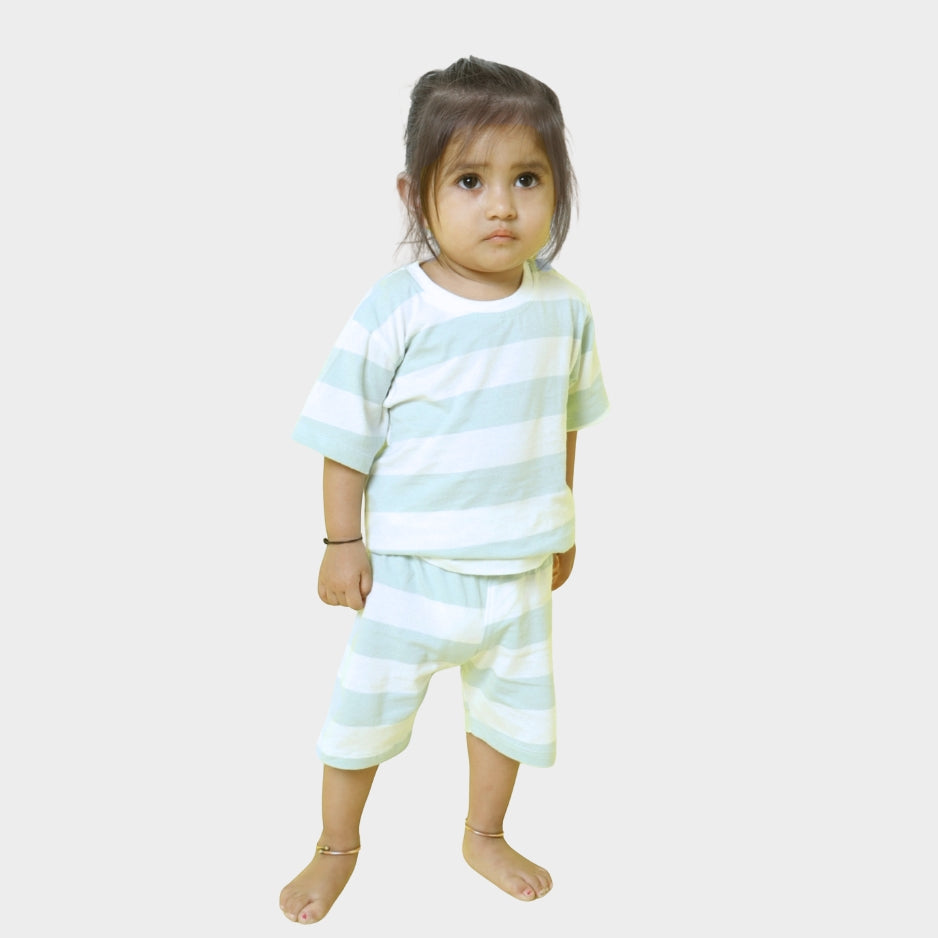 T-Shirt & Shorts Unisex Co-ord Set | Forest Stripes