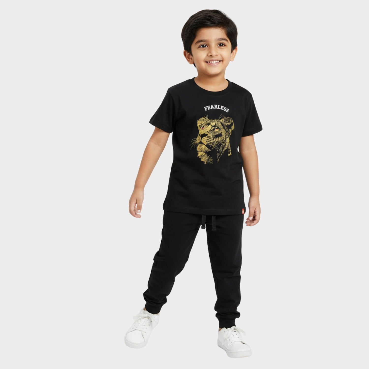 Half Sleeves Unisex T-Shirt & Joggers Set | Fearless Lion