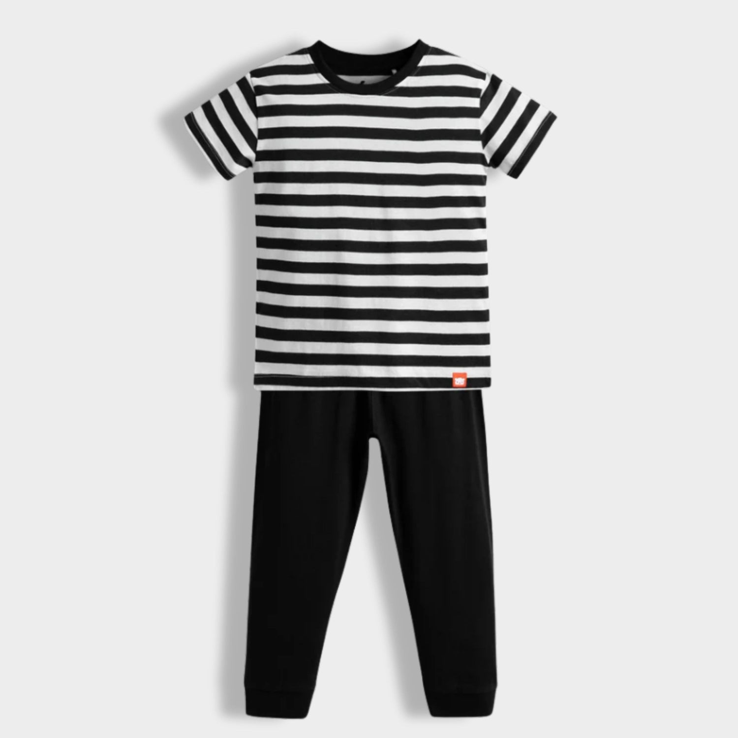 Half Sleeves Unisex Co-ord Set | Black Stripes