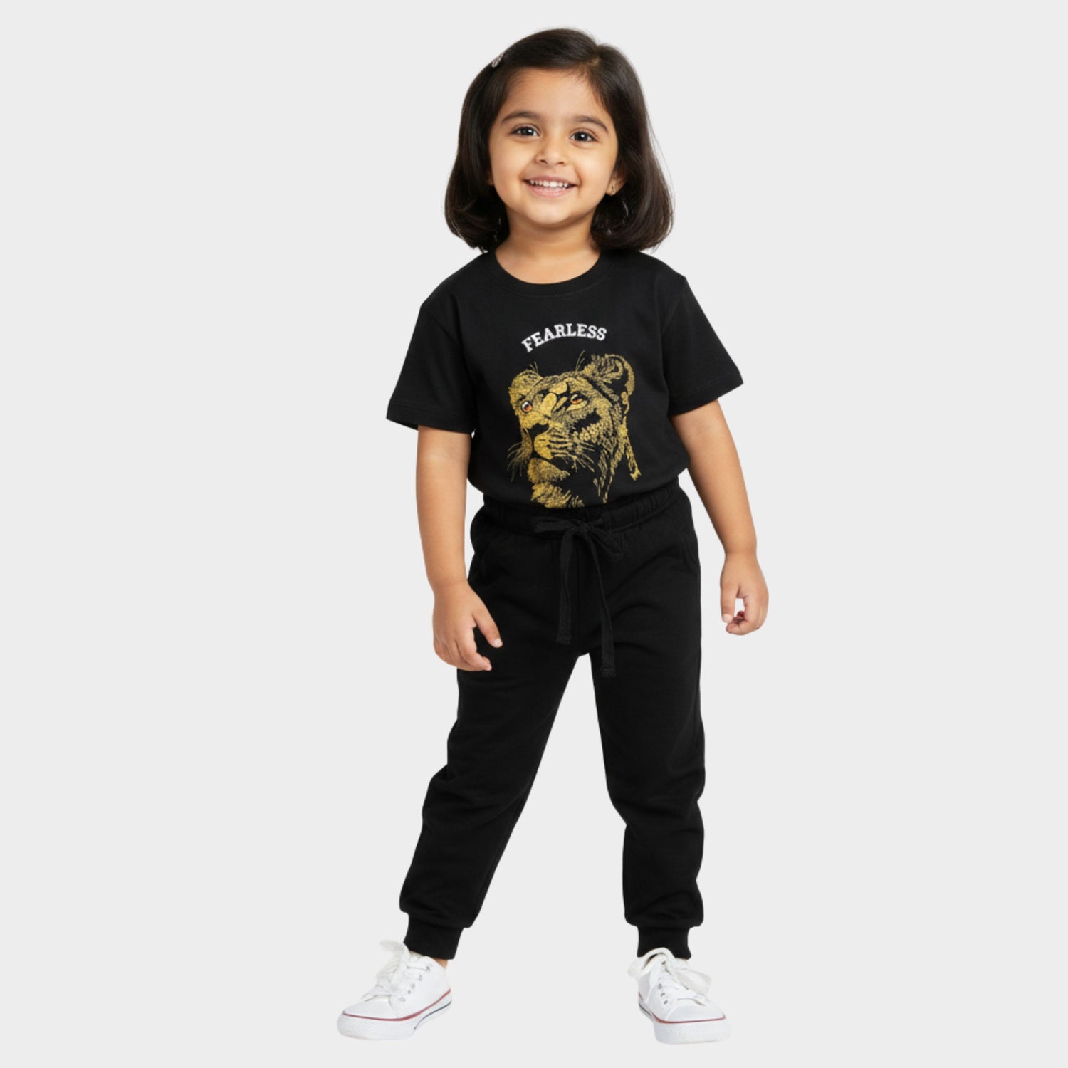 Half Sleeves Unisex T-Shirt & Joggers Set | Fearless Lion