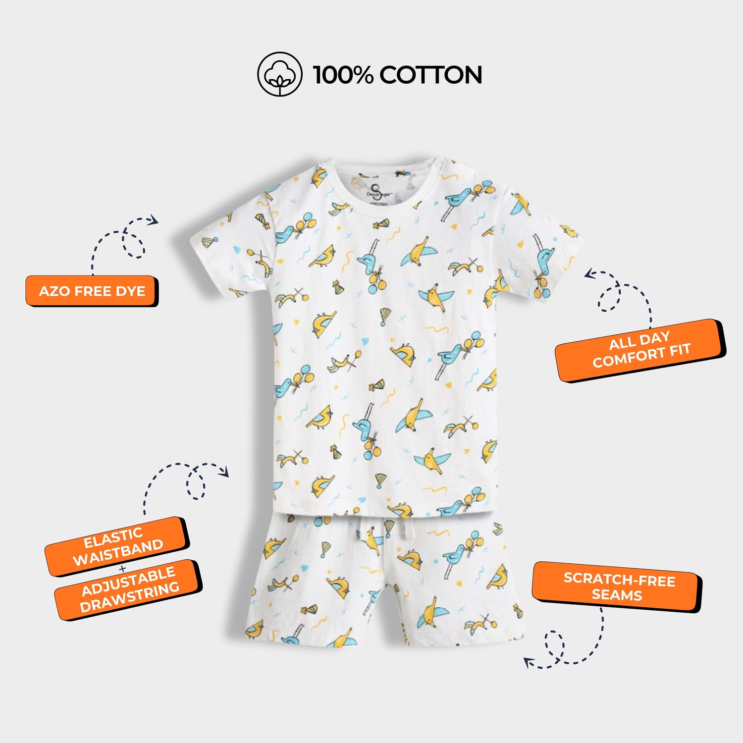 T-Shirt & Shorts Unisex Co-ord Set | Bird Day