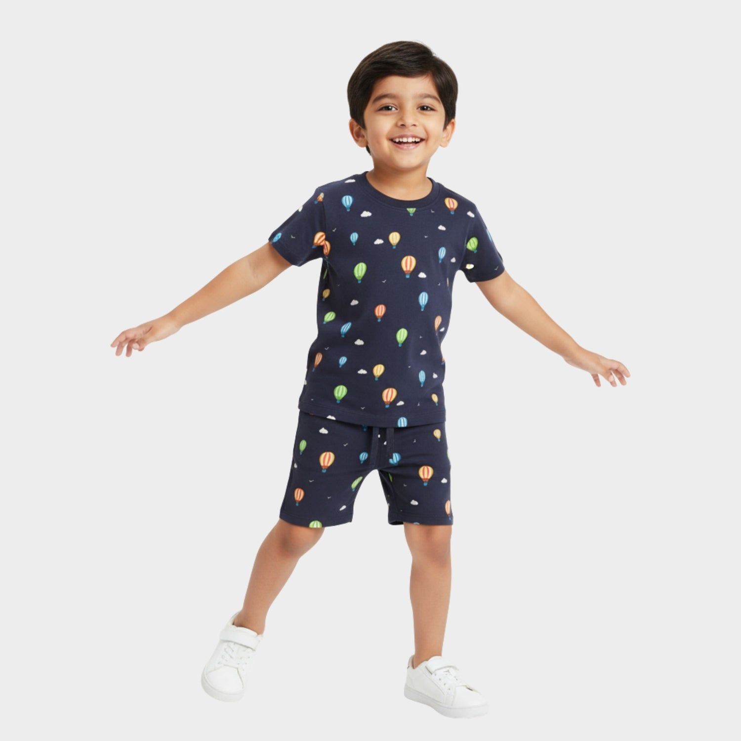 T-Shirt & Shorts Unisex Co-ord Set | Hot Air Balloon