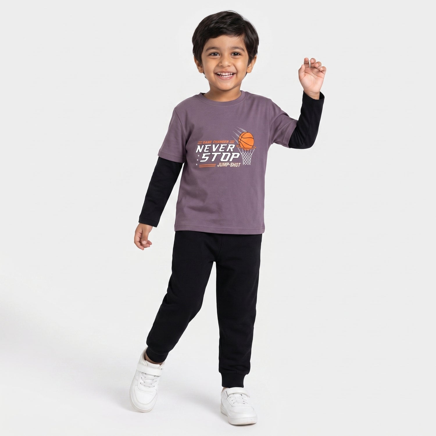 Full Sleeves Unisex T-Shirt & Joggers Set | Never Stop