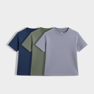 3 Pack Half Sleeves Unisex T-Shirts | Grey, Olive Green, Royal Blue