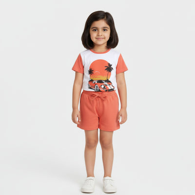 T-Shirt & Shorts Unisex Co-ord Set | Car Ride