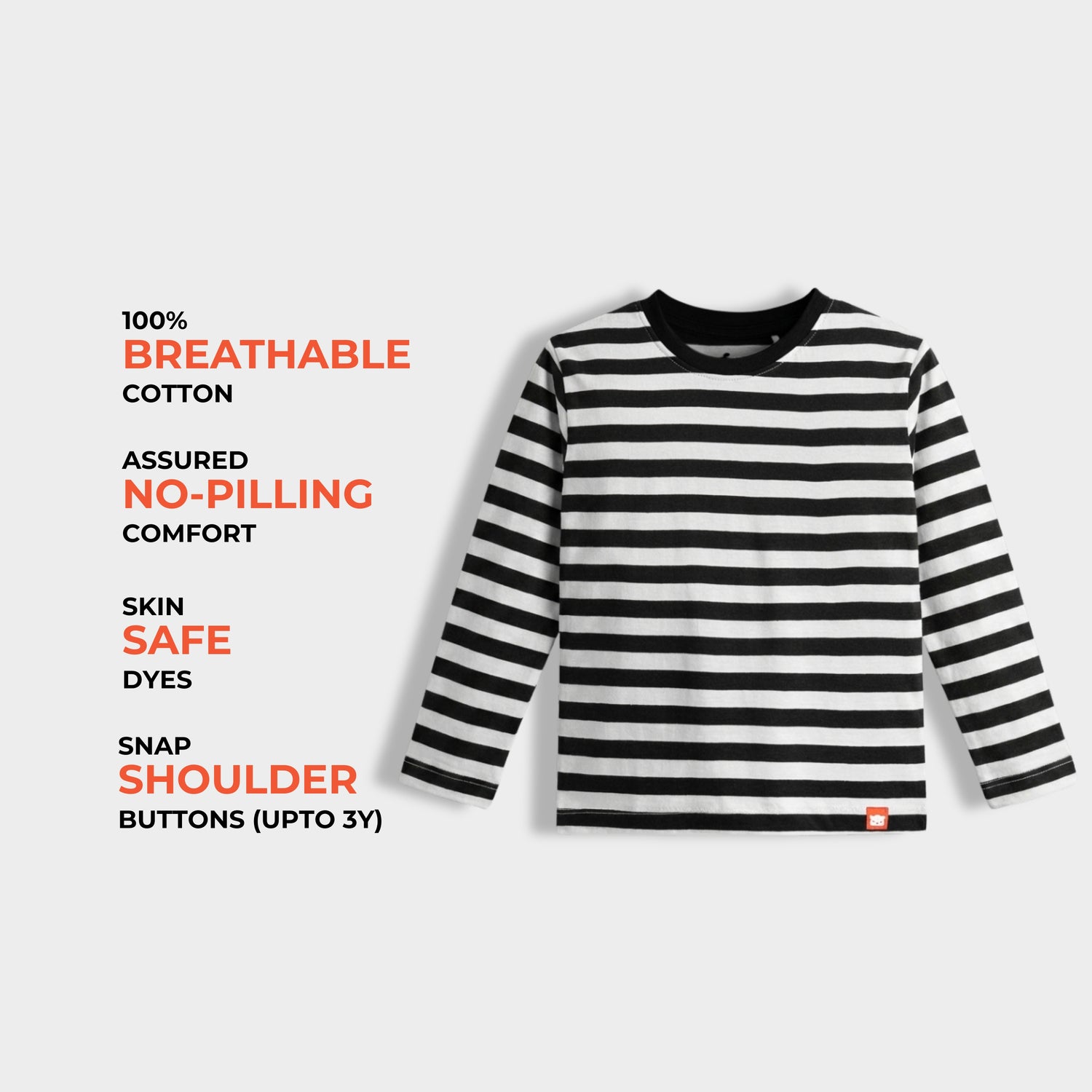 Full Sleeves Tee | Black Stripes