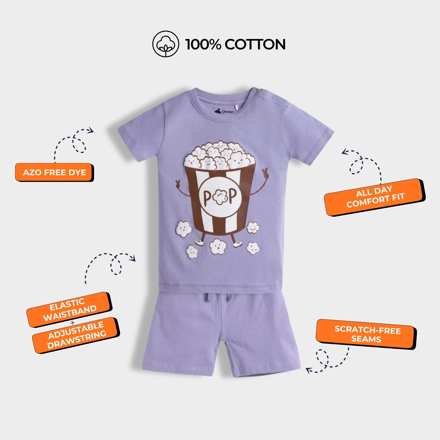 T-Shirt & Shorts Unisex Co-ord Set | Popcorn