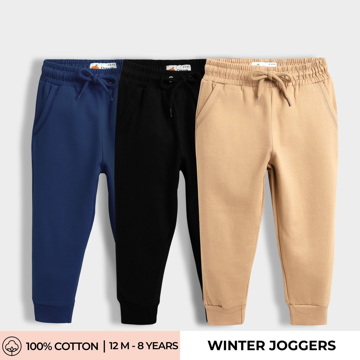 3 Pcs Winter Joggers | Diesel Blue, Black, Brown