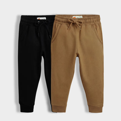 2 Pcs Winter Fleece Joggers | Black, Brown