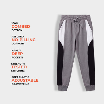 Cotton Joggers | Colour Block Grey