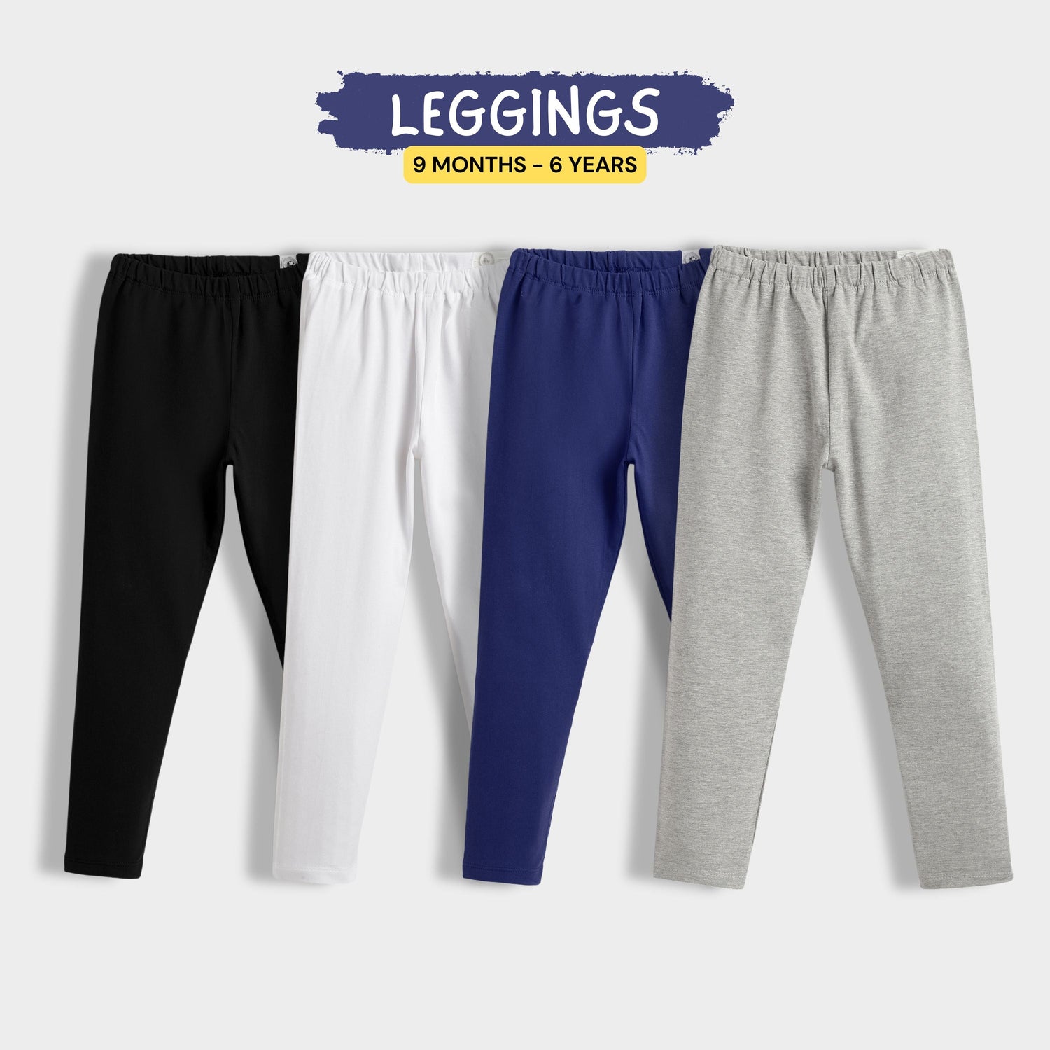 4 Pcs Leggings | Black, White, Royal Blue, Grey