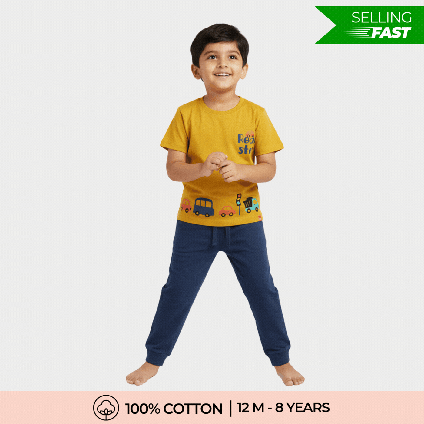 Half Sleeves Unisex T-Shirt & Joggers Set | Road Trip