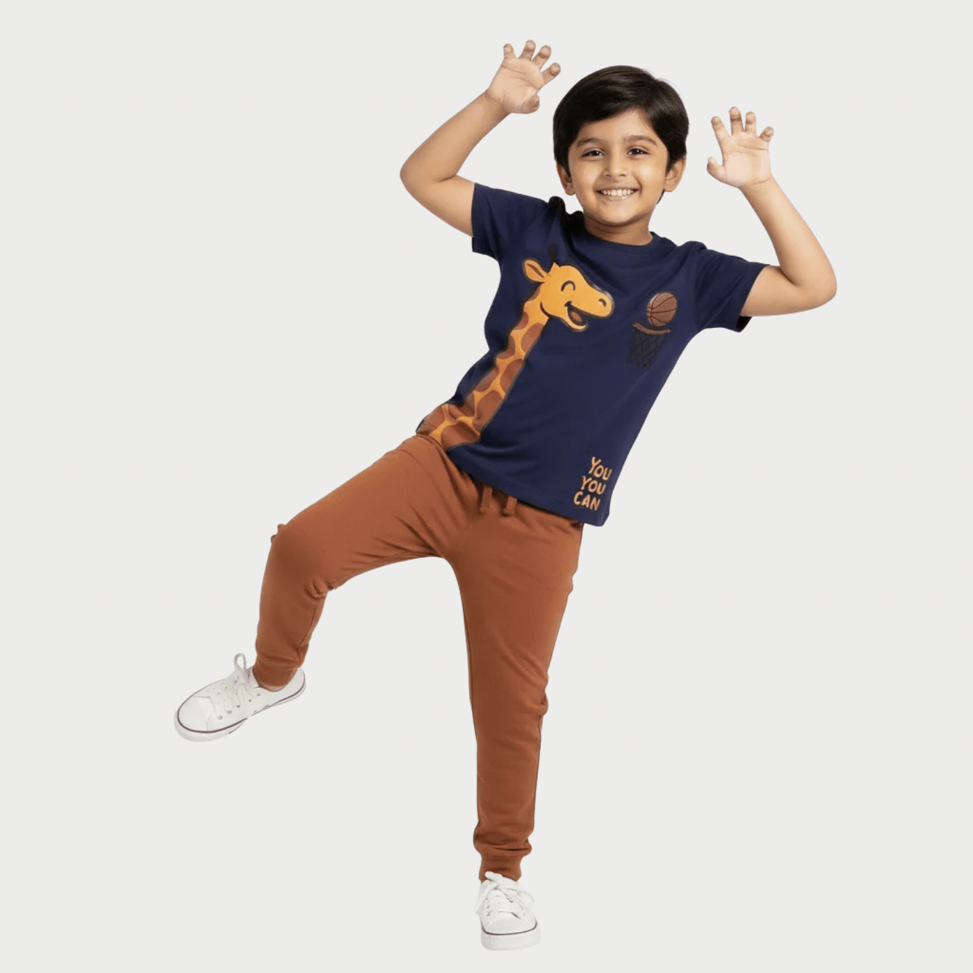Half Sleeves Unisex T-Shirt & Joggers Set | Sporty Giraffe