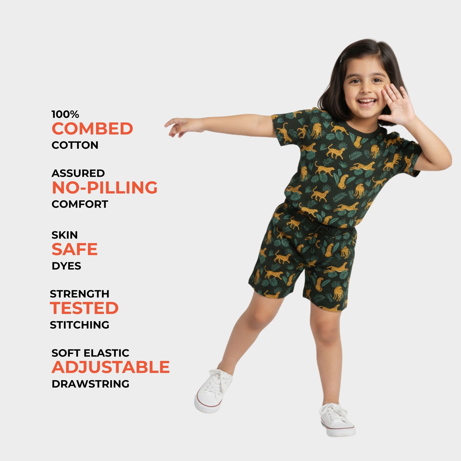 3 Pack T-Shirt & Shorts Unisex Co-ord Set | Cheetah, Jungle, Lemon