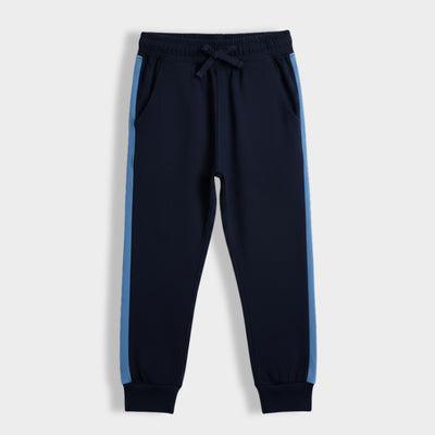 Cotton Joggers | Colour Block Blue
