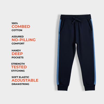5 Pcs Cotton Joggers | Black, Colour Block Blue, Wine, Brown, Grey