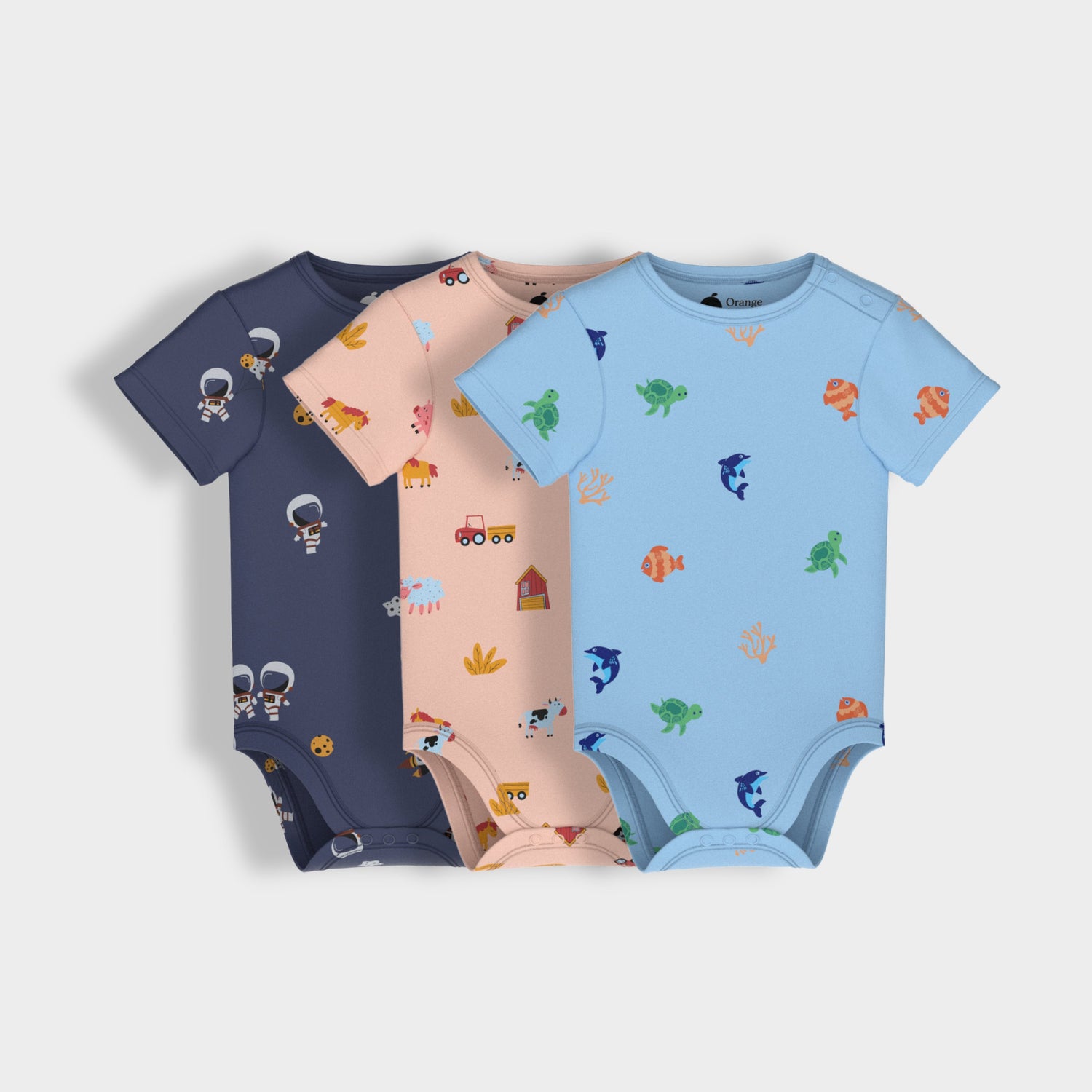 3 Pcs Half Sleeves Bodysuit | Space, Underwater, Farm