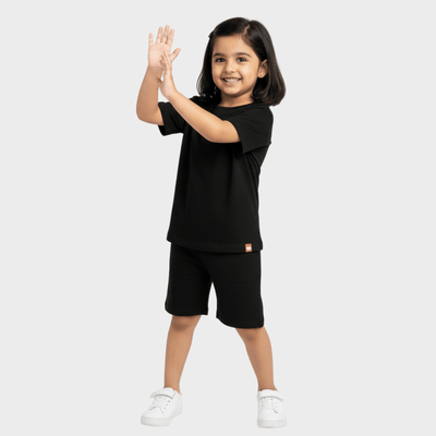 T-Shirt & Shorts Unisex Co-ord Set | Black