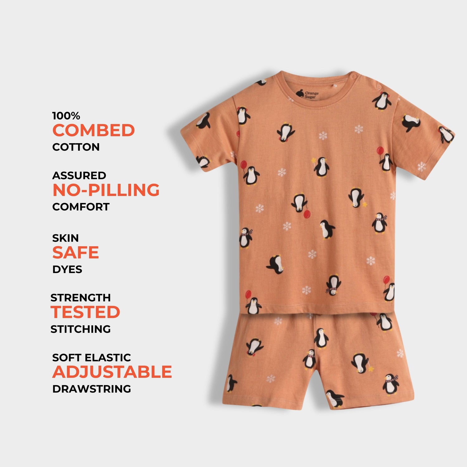 T-Shirt & Shorts Unisex Co-ord Set | Penguin Chill