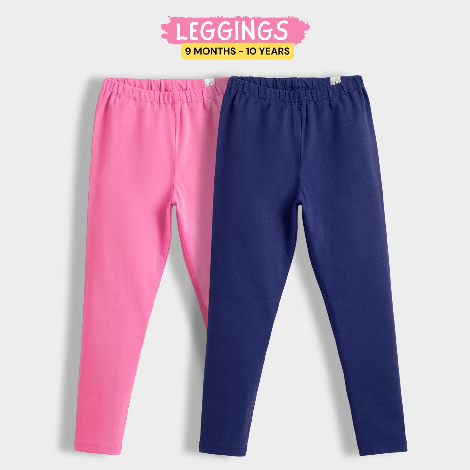 2 Pcs Leggings | Pink, Royal Blue