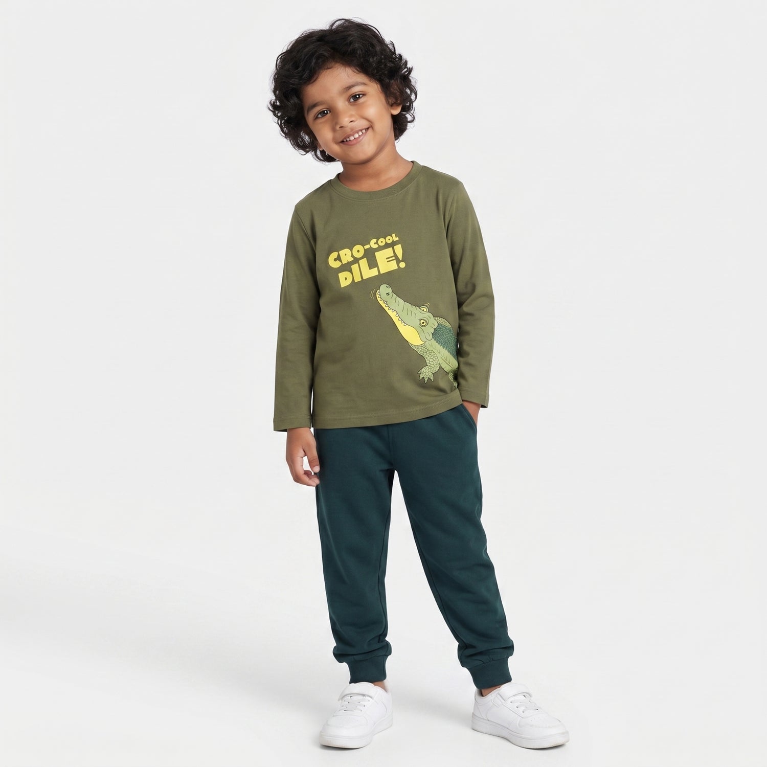 Full Sleeves Unisex T-Shirt & Joggers Set | Crocooldile