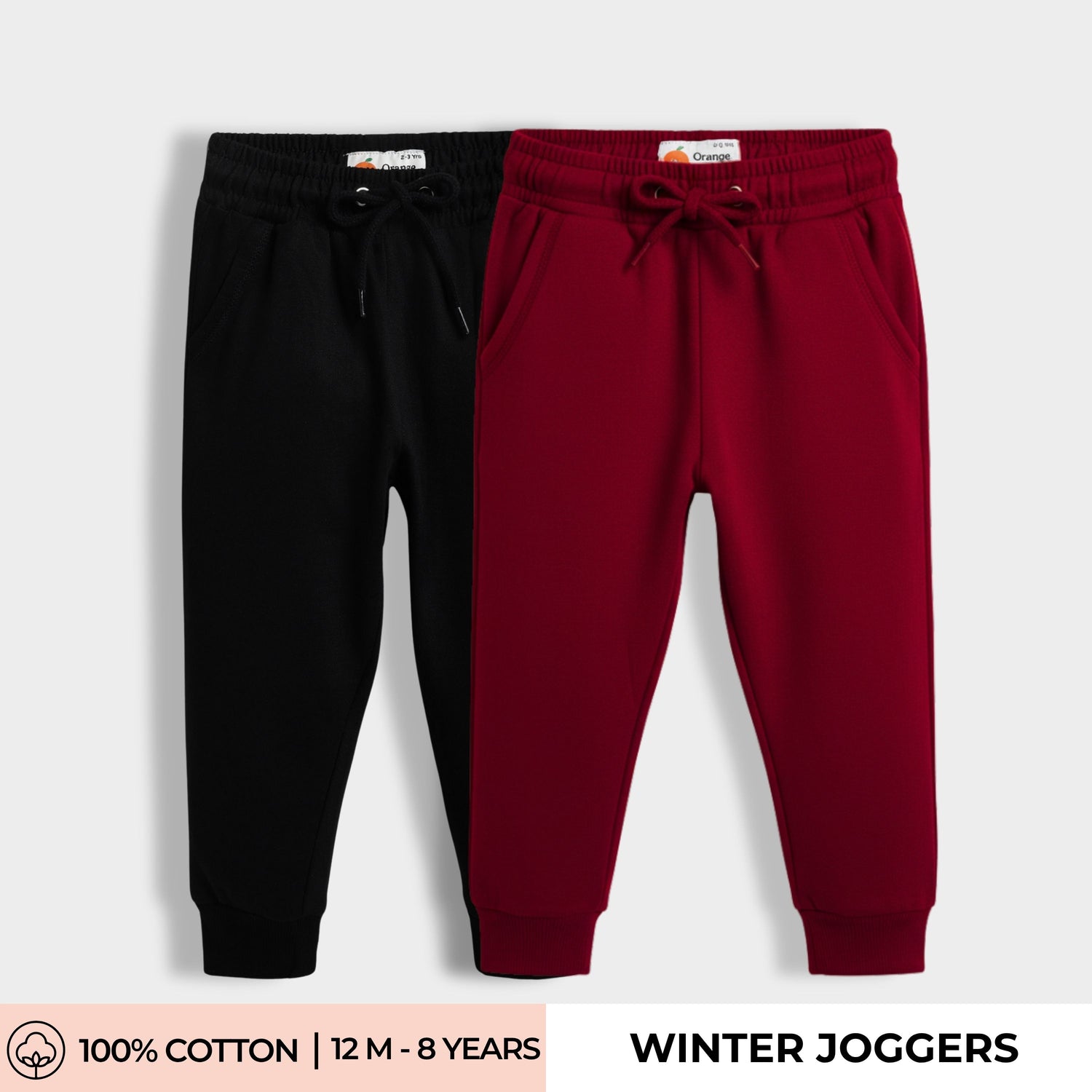 2 Pcs Winter Joggers | Space Kid, Maroon