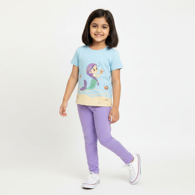 Girls Top & Leggings Set | Undersea Princess