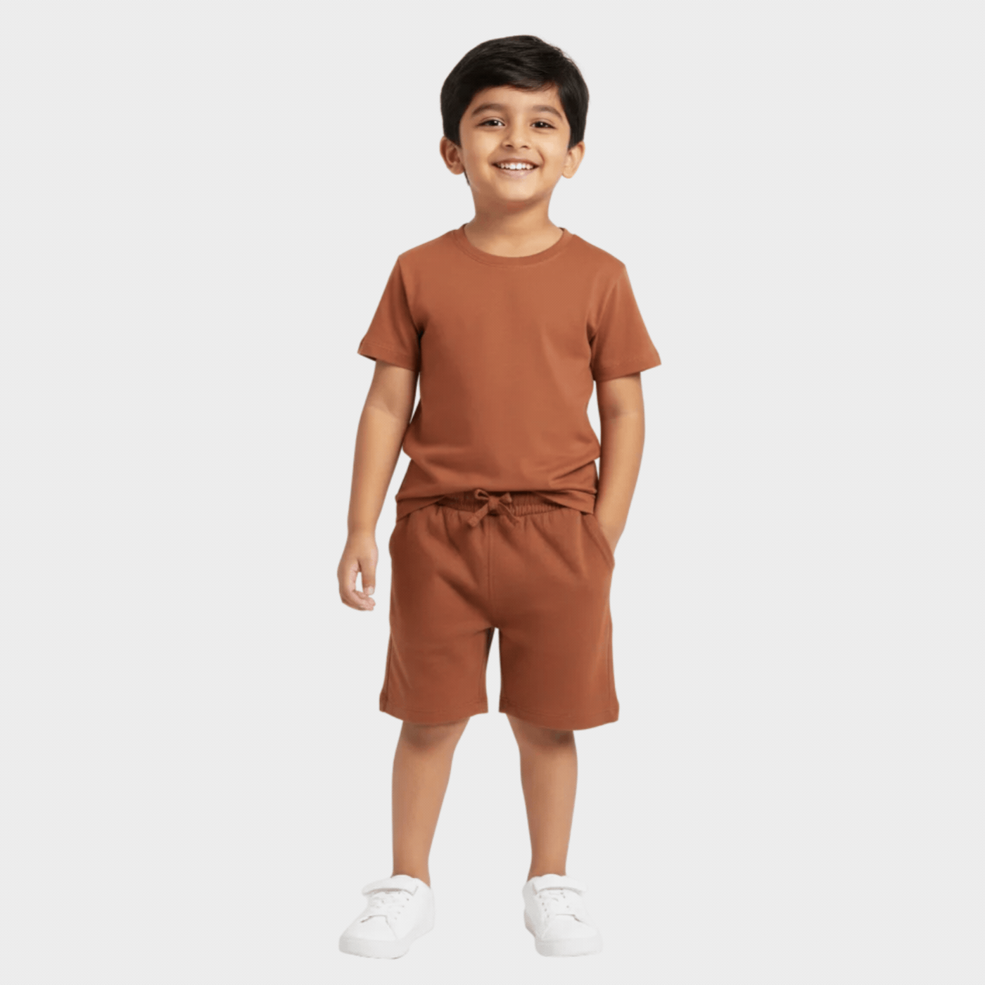 T-Shirt & Shorts Unisex Co-ord Set | Brown