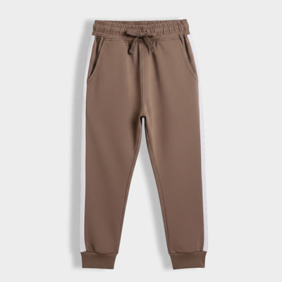 Cotton Joggers | Colour Block Biscuit Brown